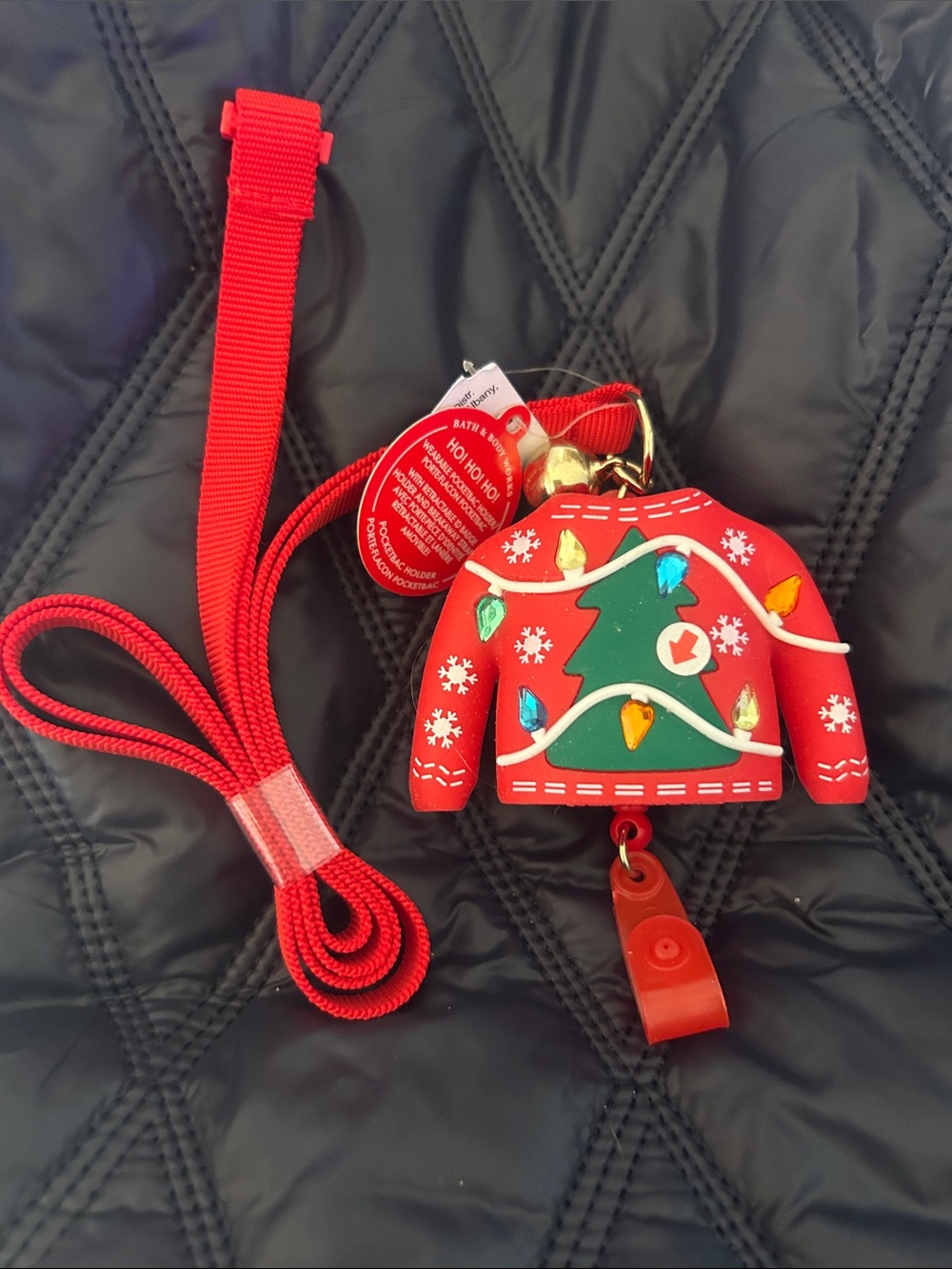 Holiday BBW Lanyard ugly Christmas Sweater Bacterial Holder new